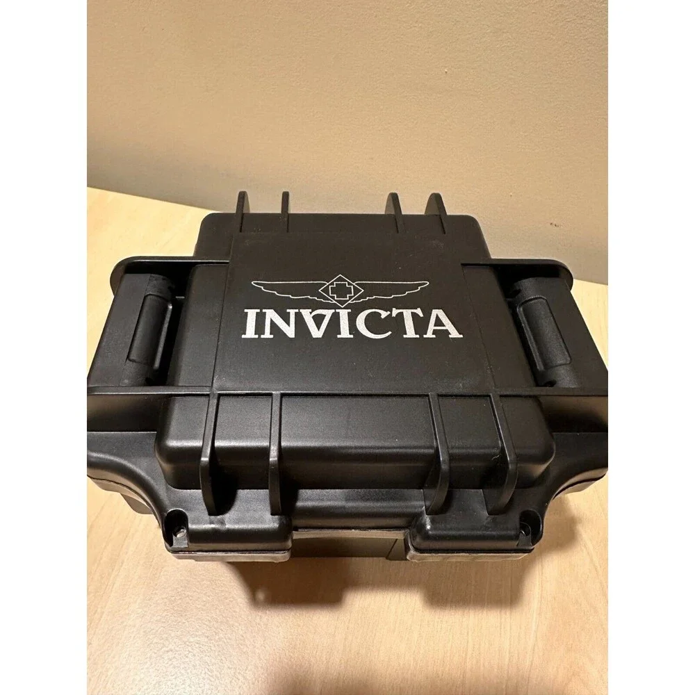 New Invicta Mens 25075 Pro Diver Black/Gold Dial Chronograph 52mm Watch Dive Box